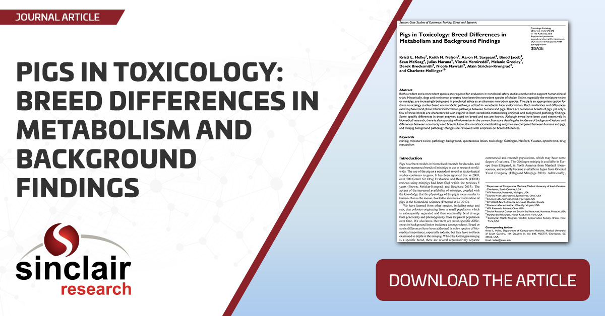Pigs in Toxicology Breed Differences in Metabolism and Background Findings - scijou010